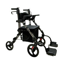 Intermed Deambulatore Rollator Pieghevole Monaco Girello con poggia piedi Grigio