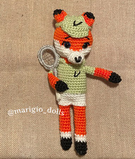 Volpino Sinner amigurumi fatto a mano, idea regalo, pupazzo, giocattolo