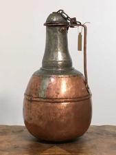 Brocca antica acqua rame con stagno XIX sec