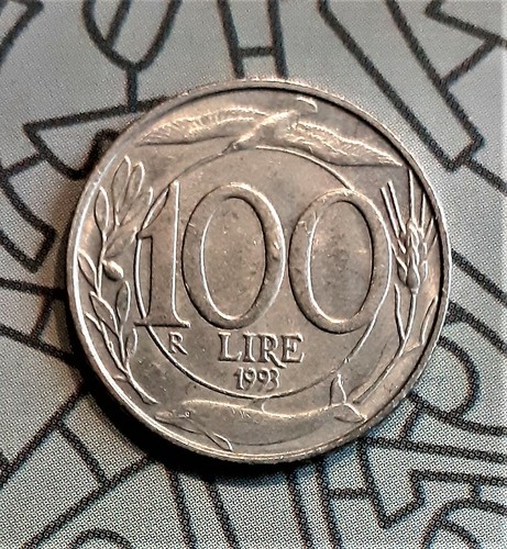 Moneta italia 100 lire - lire, 1993