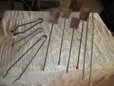 4 palette focolare antiche 3 pinze 1 spiedo 1 attizzatoio SECOLARE antichi