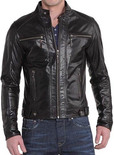 Cappotto giacca nero - pelle, di