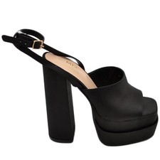 SABOT DONNA TACCO IN RASO NERO