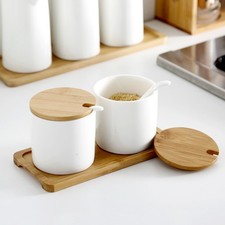  1 set di ceramica pepe zucchero jar cucina condimento condimento pentola