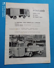 PUBBLICITA' 1961  PIAGGIO PENTARO' NO VESPA ,FURGONE  CHIUSO ADVERT WERBUNG