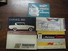 AUTOMOBILISMO LOTTO DI 5 MANUALI DI USO E MANUTENZIONE AUTO AMERICANE (103/1)