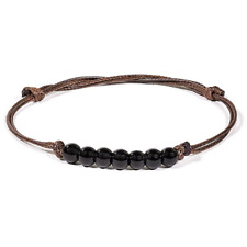 Bracciale in pelle con 7 grani