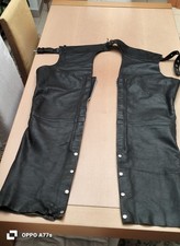 Chaps In Pelle Nero da Motociclista Misura M