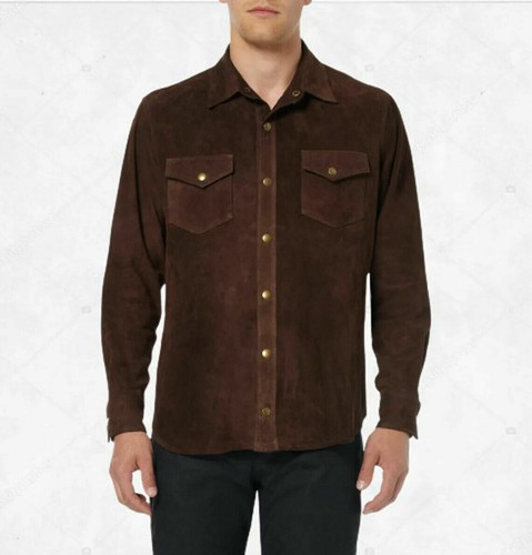Camicia uomo pelle scamosciata