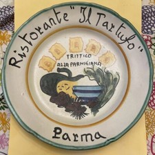 ristorante il tartufo trittico alla parmigiana Parma ceramica Solimene ante 1970