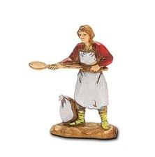 Pastore statuina Pizzaiolo 3,5 cm di plastica Moranduzzo per presepe