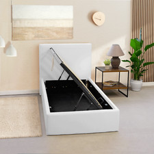 OnNuvo Letto Contenitore Singolo 80x190 cm LONDON - Grigio, Bianco e Beige