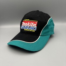 Cappello Berretto Team Makita Suzuki Racing Adulto Uomo Nero e Teal Regolabile