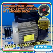 MOTORE MONOFASE BETONIERA 1 HP 0,75KW 1CV 1400 giri V.220 ITALIANO E COMPLETO