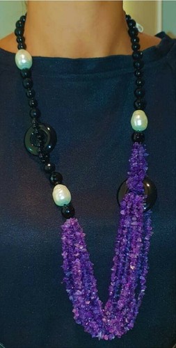 Collana onice ametista e - ametista,
