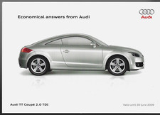 Audi TT Coupe 2.0 TDi Quattro Finance Offerta metà 2009 Regno Unito brochure foglio singolo