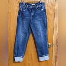 Jeans denim blu cropped