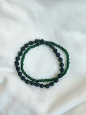 Bracciali Fatti A Mano Con Perline Nere E Verdi