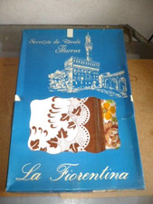 CASA CUCINA TOVAGLIA TAVOLA FLORENS per 8 TONDA COTONE STAMPATO ANNI 70 AFFARE!