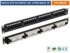 PANNELLO PATCH CAT6 UTP 24 PORTE PER ARMADIO RACK 19"