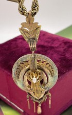  necklace collana- spilla oro antico  antique old GOLD ORO 6/7KT FINE800 rarità