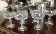 Set sei coppe champagne in cristallo molato anni cinquanta ottimo stato