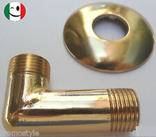 CURVA CURVETTA PRESA ACQUA OTTONE FLESSIBILE DOCCIA ½" DORATO - BAGNO ORO 24KT