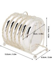 HERCHR 6 Pezzi Piattino Pane Argento,Piattini Pane Sottobottiglia Set