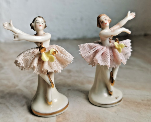 Coppia statuine porcellana - statuine, in
