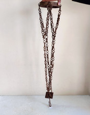 19c Vintage Primitivo S Forma di Ferro Catena Appendiabiti Decorativa Rara I186