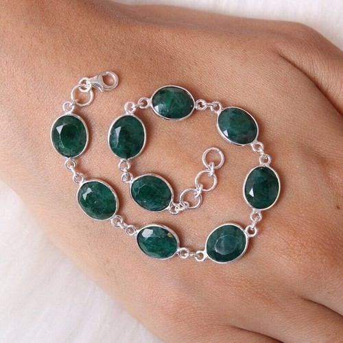 Bracciale smeraldo sfaccettato