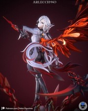 Statua statuina Arlecchino Genshin dipinta 1/4 stampata in 3D 12K kit modellino in resina