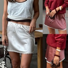 Donne Elastic Size Rock High Rock Mini In Raso Mini Gonne Top ☆