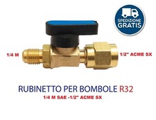 RUBINETTO PER R32 x BOMBOLA DA 1KG-2KG DIAMETRO 1/4" M SAE PER 1/2" ACME SX