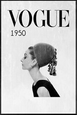 Copertina rivista Vogue anni '50 immagine vintage stile retrò segno in metallo
