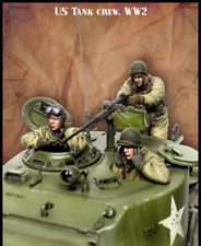 Modellino figurine resina 1/35 seconda guerra mondiale equipaggio carro armato americano 3 uomo non verniciato non assemblato