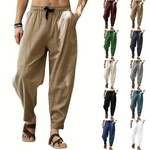 Pantaloni uomo cotone lino