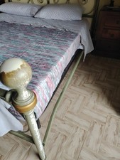 Letto in ferro battuto matrimoniale Depoca decorato oro E Verdone