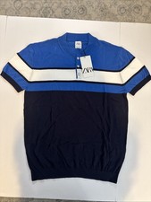 Polo ZARA maglia blu a righe