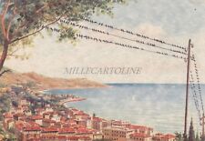 SANREMO - Panorama dai Giardini Regina Elena - Acquarello del Pittore Musso 1953