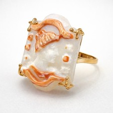 14kt Gold Corniola Shell Cameo