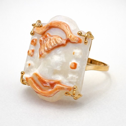 Anello cammeo oro 14kt - anello,