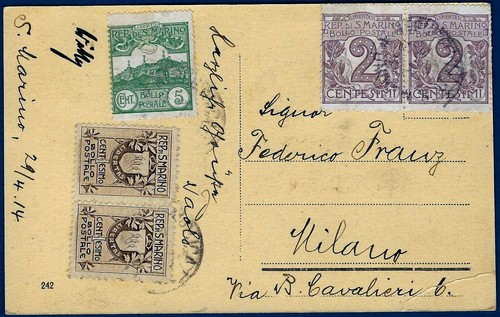 San marino 1914 cartolina - san,
