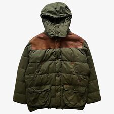 Giubbotto uomo Marlboro Classics vintage anni 90 verde puffer con bordo in pelle marrone
