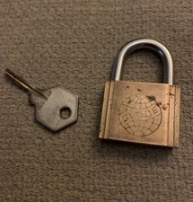 Vintage Globe Brass Padlock