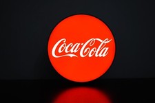 Lampada Insegna Luminosa USB C LED Targa Lightbox Coca Cola Logo Rotonda