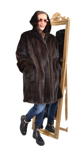 A5799 giacca visone cappuccio - a5799,
