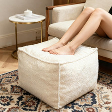 Square boucle pouf - square, ottoman