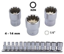 SET DI CHIAVI A BUSSOLA DA 1/4 MILLERIGHE PROFILO INTERNO XZN 13 PZ. 4 - 14 mm