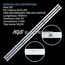 KIT 3 BARRE STRIP 6 LED TV